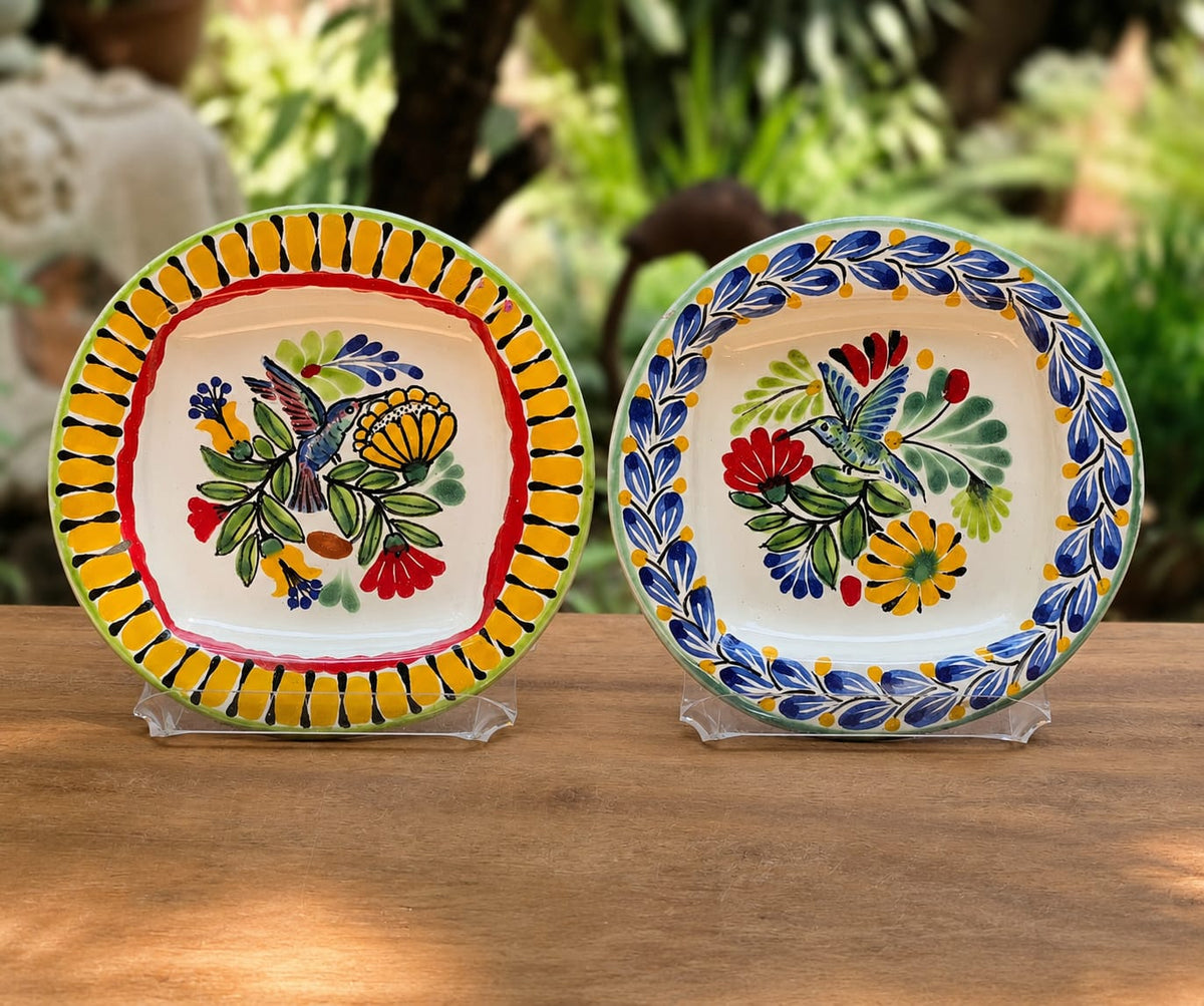 Bird HummingBird Bread Wave Plate 6.7" D MultiColors