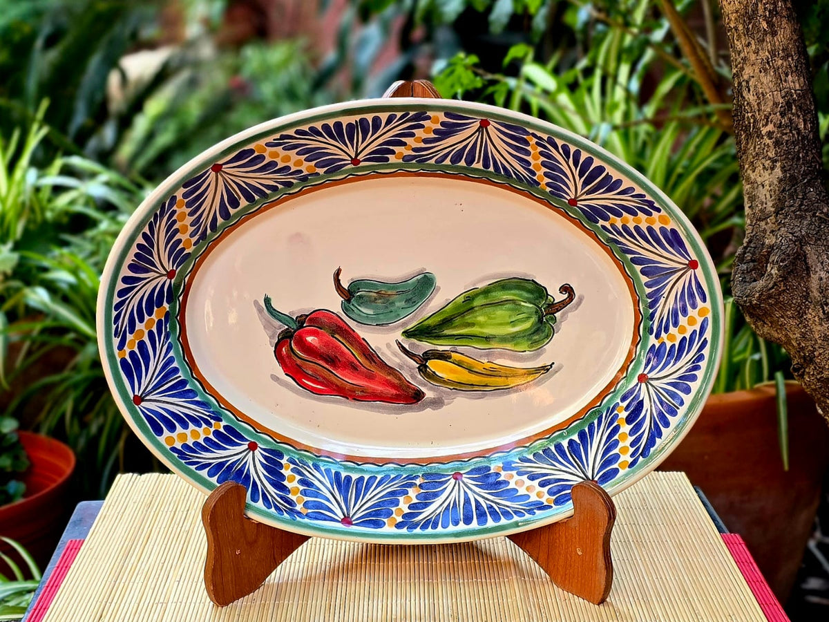 Mexican Ceramics Chiles Serving Oval Platter tableware Gifts Art