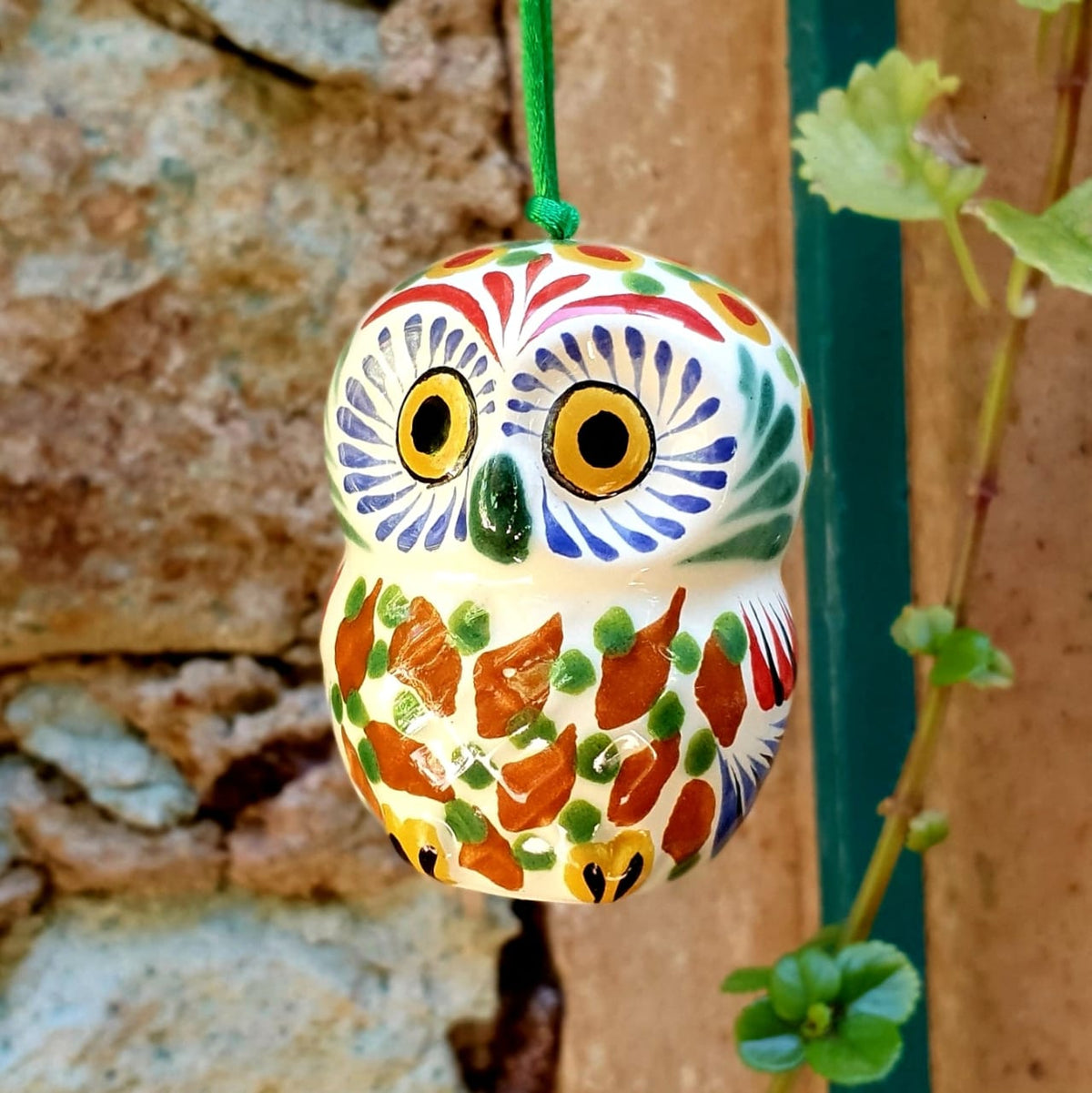 Ornament Owl Round 3D figure 2.8 in H MultiColors