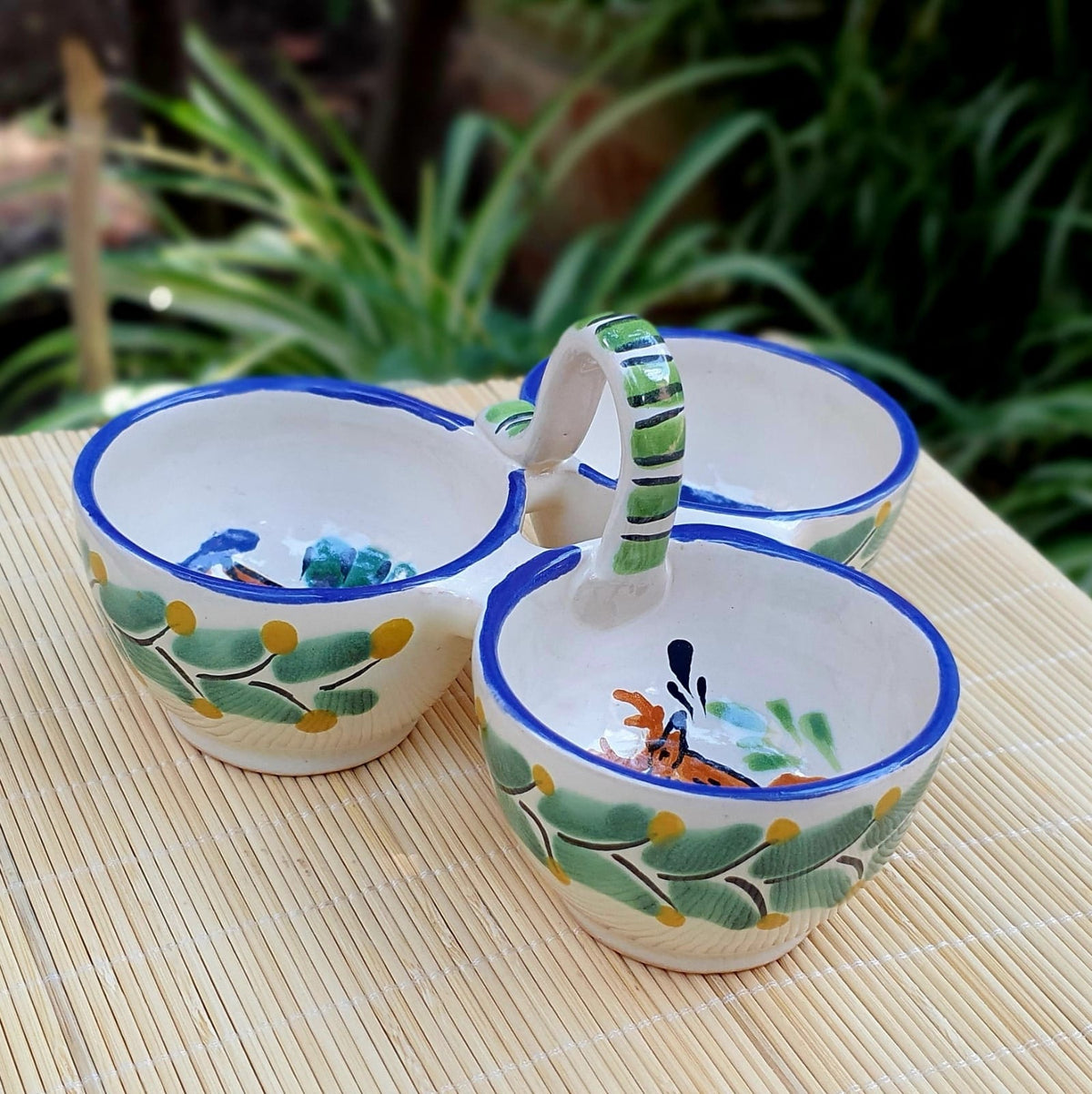 Deer Small Triple Saucer Dish MultiColors
