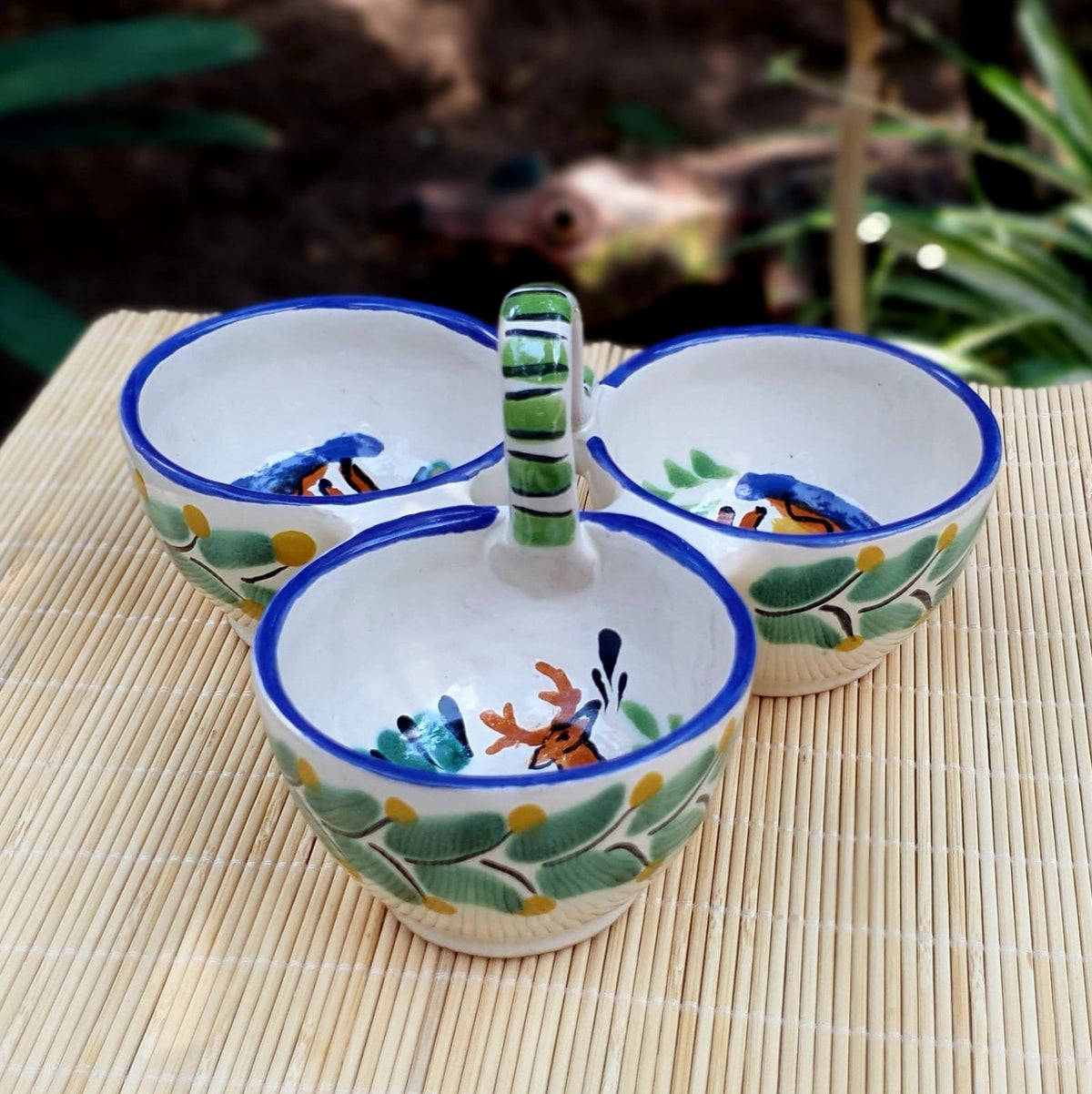 Deer Small Triple Saucer Dish MultiColors