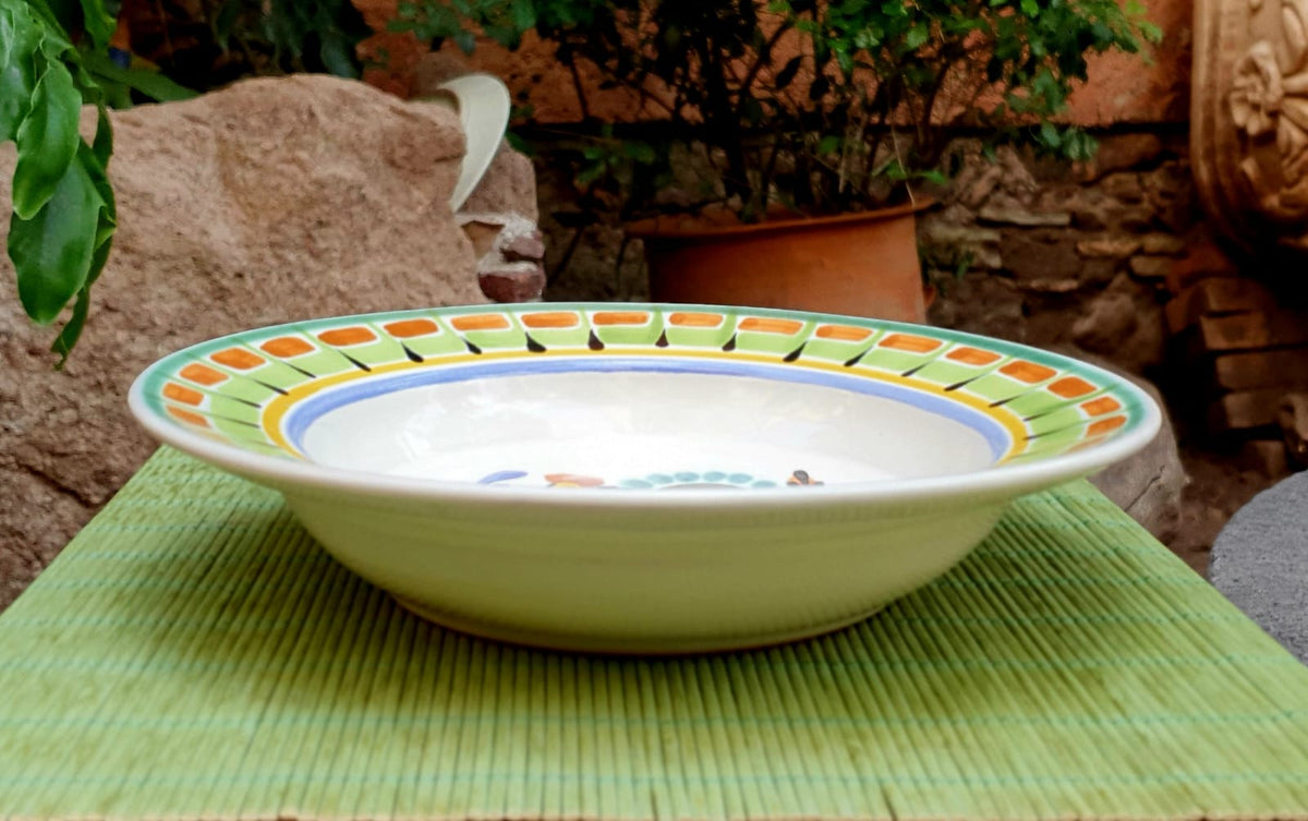 Rooster Cereal-Pasta-Soup Bowl Flat MultiColors