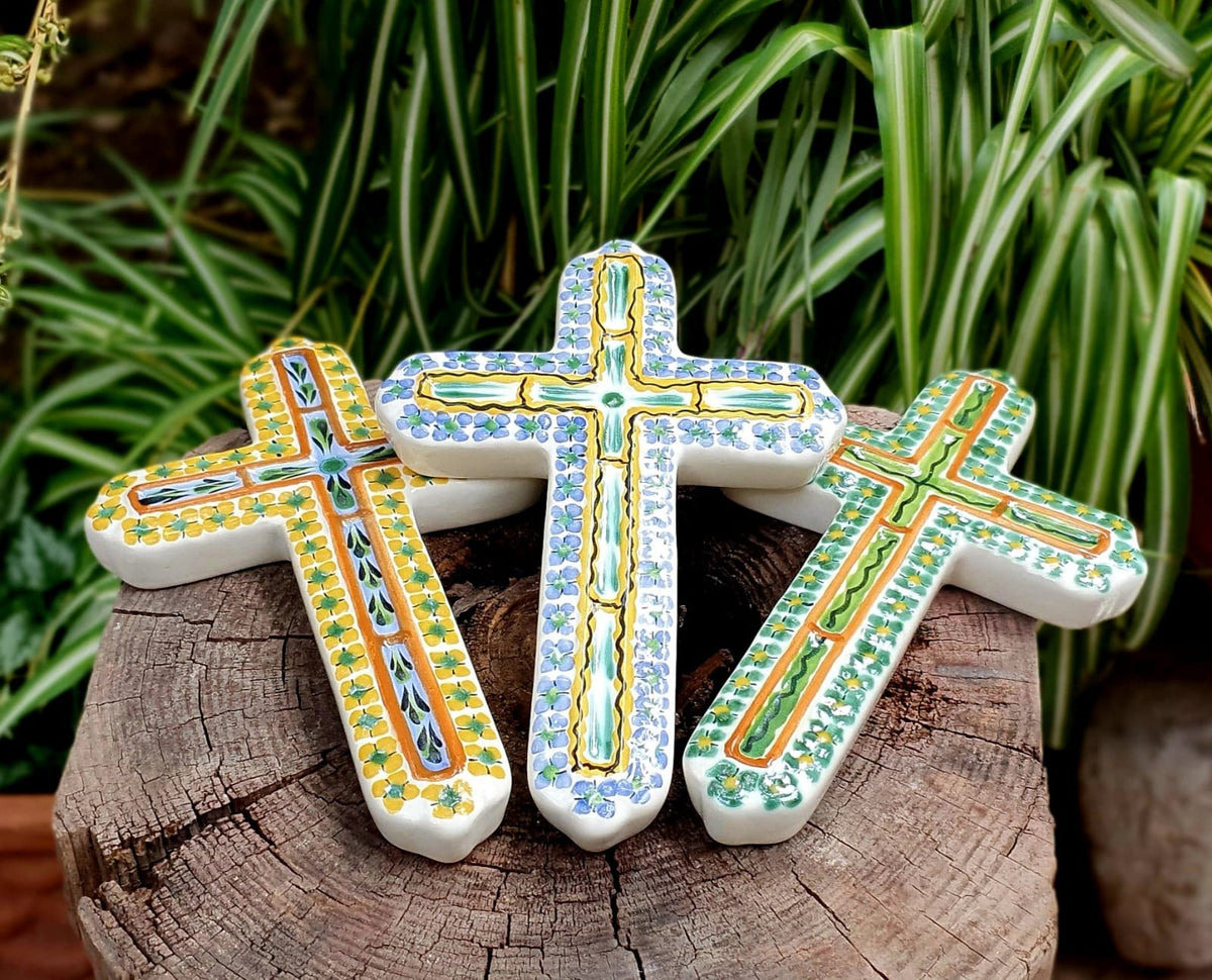 Medium Cross 9" Height Set of 3 MultiColors