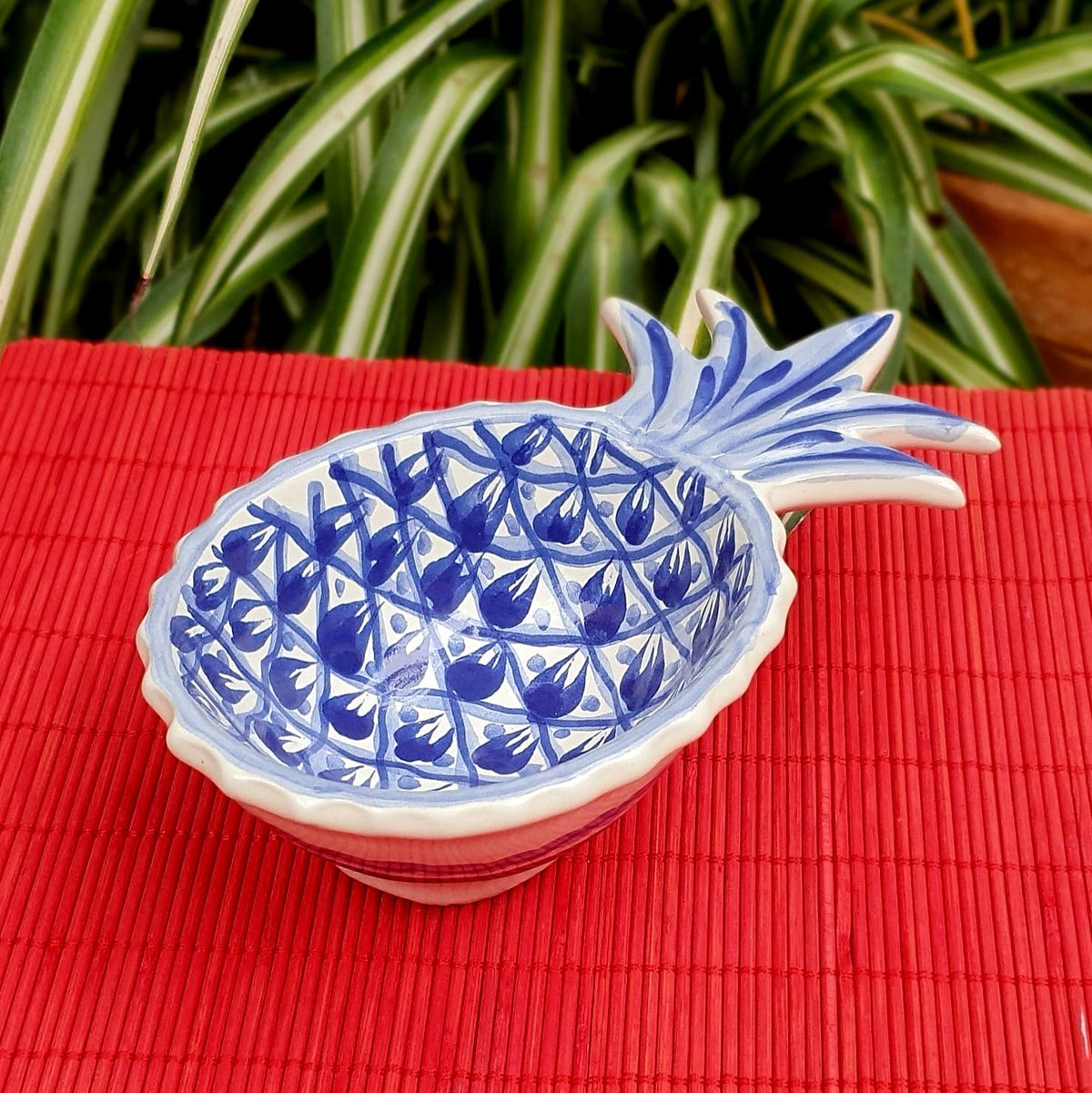 Snack Bowl de Piña Azul y Blanco