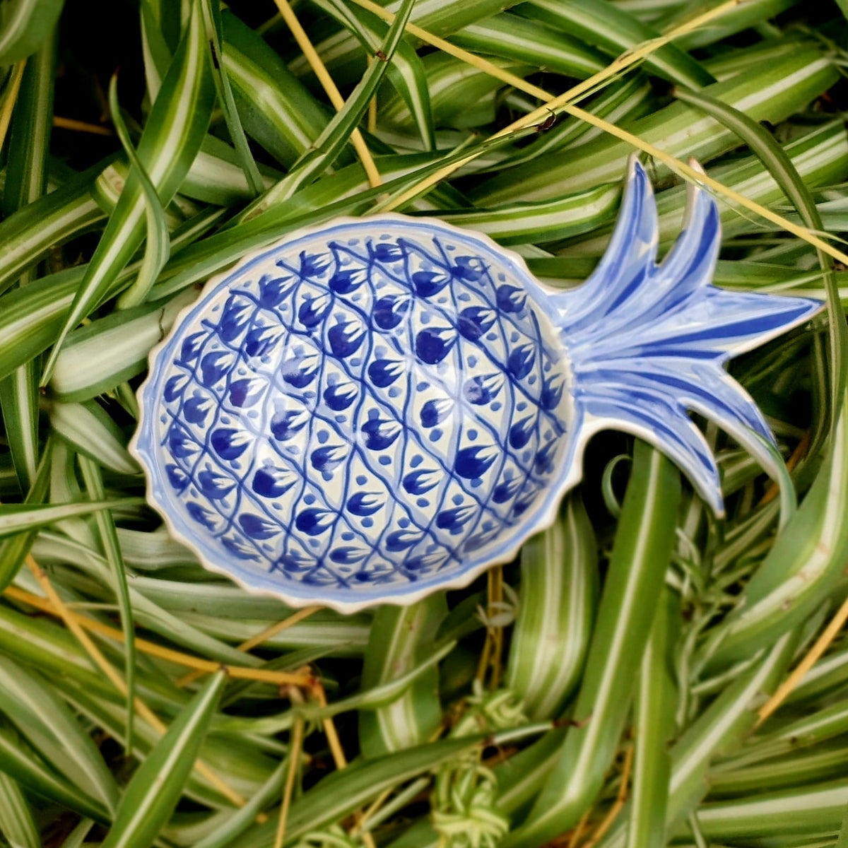 Snack Bowl de Piña Azul y Blanco