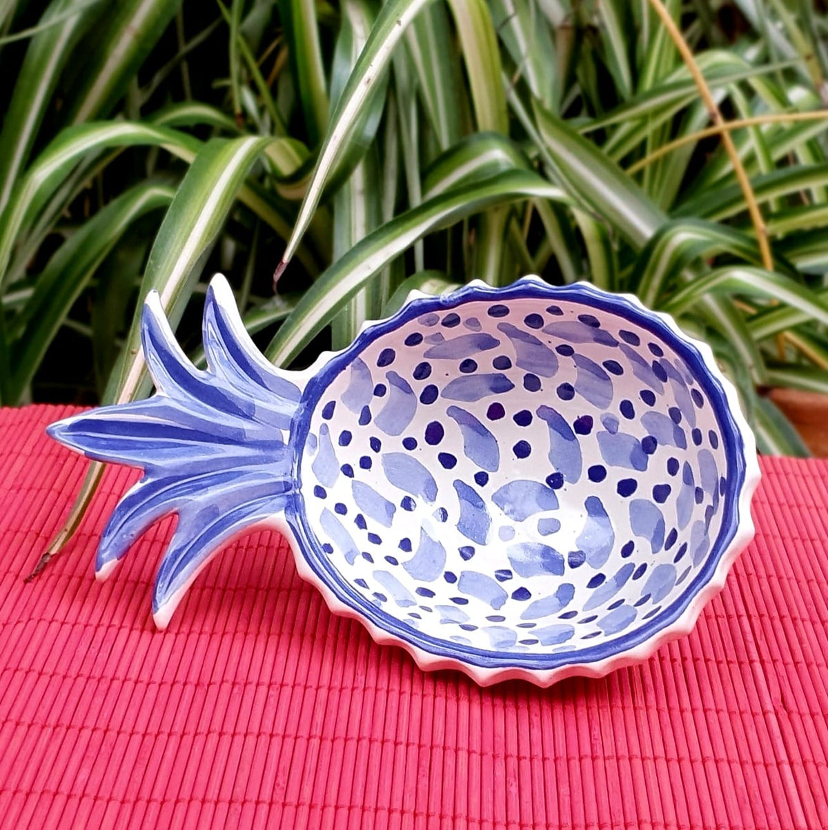 Pineapple Snack Bowl Blue and White