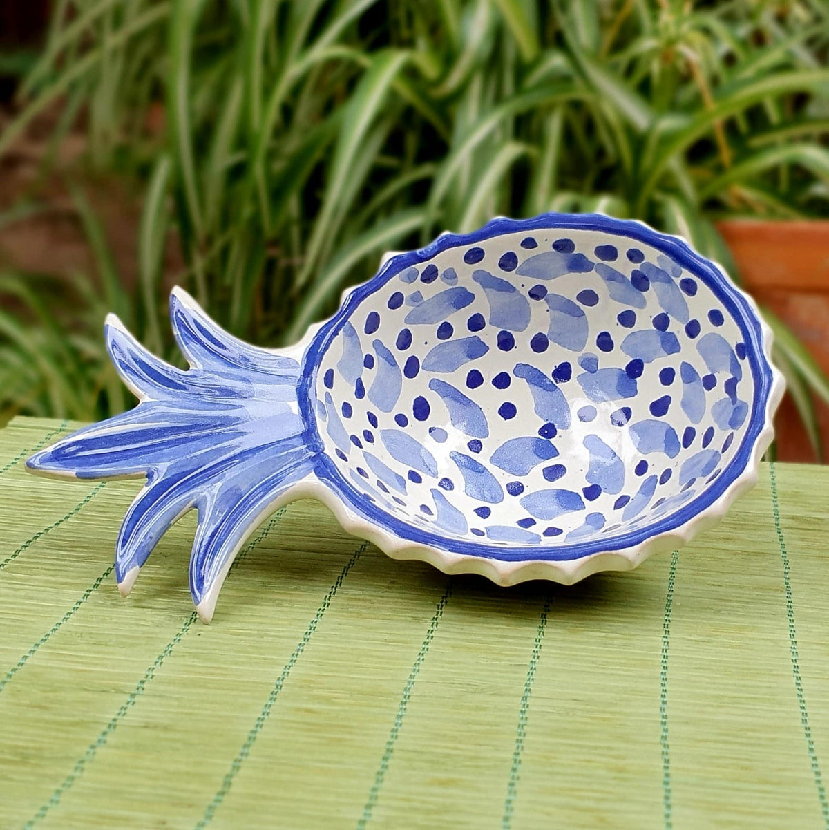 Pineapple Snack Bowl Blue and White