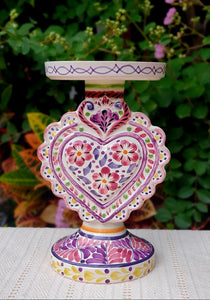 Love Heart 4.5" Candle holder 7.7" H Purple Colors