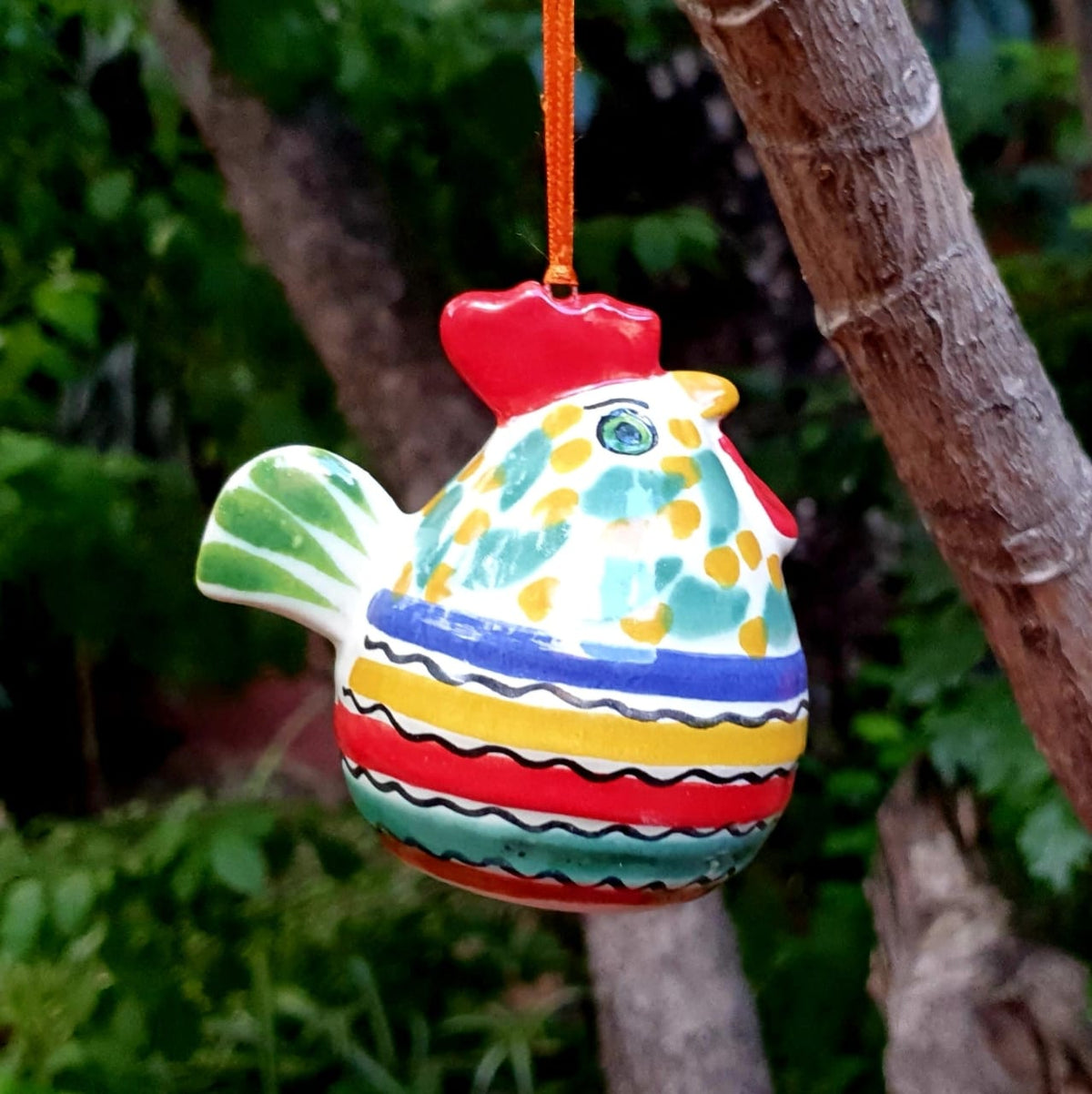 Ornament Rooster 3D figure 2.8 in H MultiColors