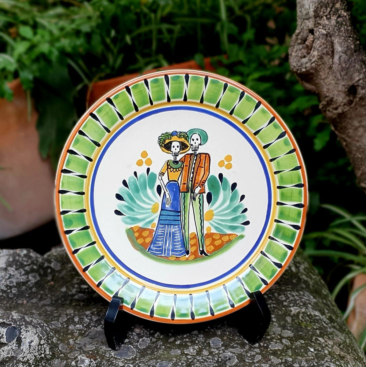 Mexican Plates Catrina Wedding Ceramics hand made Culture Day of