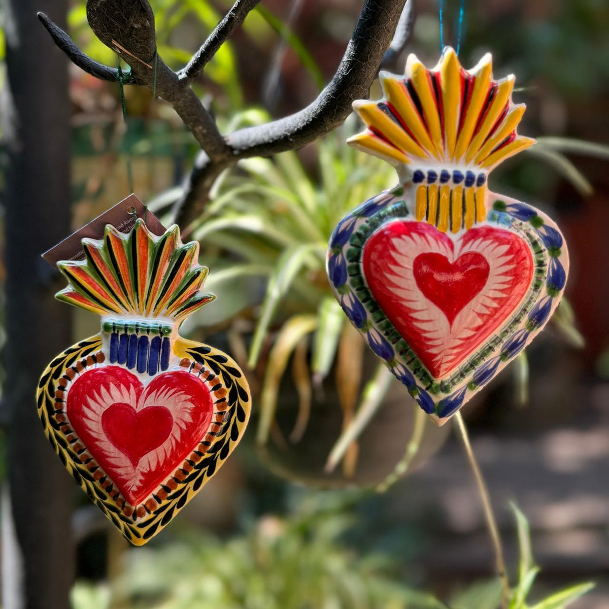 Adorno Sagrado Corazón Plano Juego de 2 Multicolores