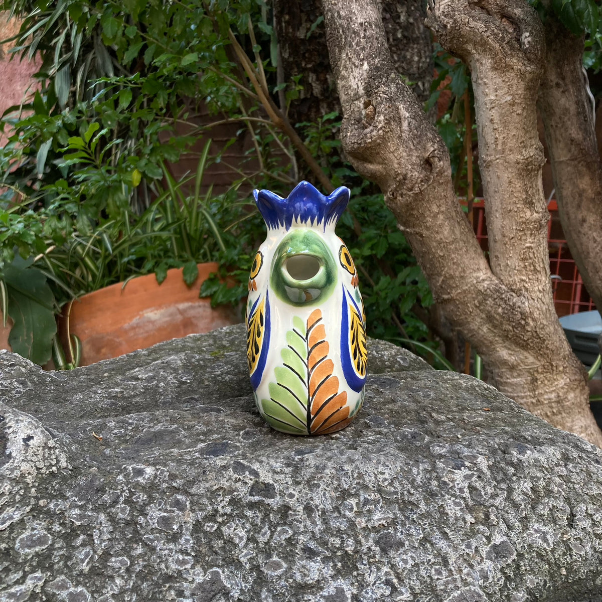 Mexican Ceramic Rooster Creamer Pitcher 10 Oz Talavera Mayolica