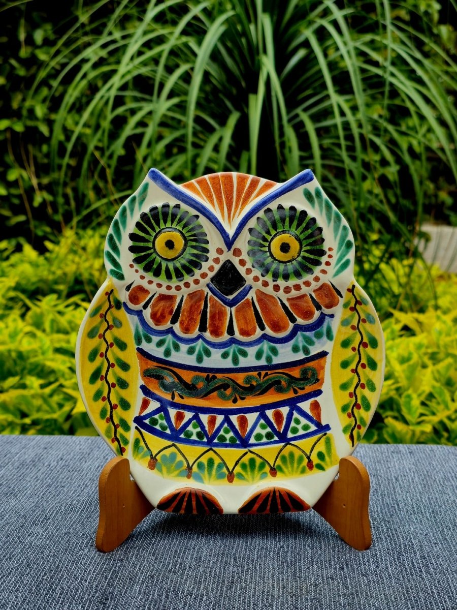 Owl Dish Plate / Snack Dish Pottery Ceramic handcrafts Mexico