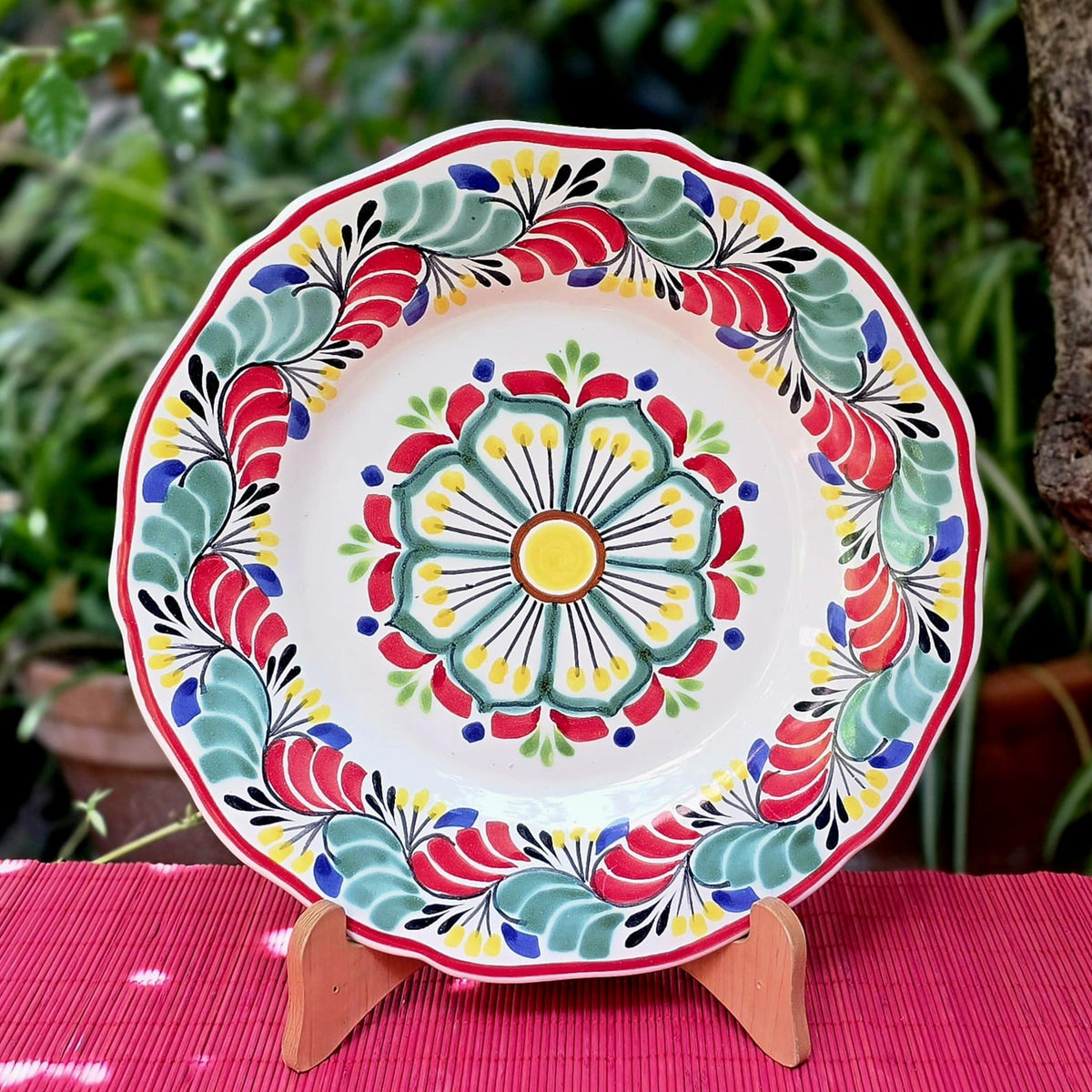 Juego de platos con forma de flor con estampado de flores (3 piezas) Un servicio