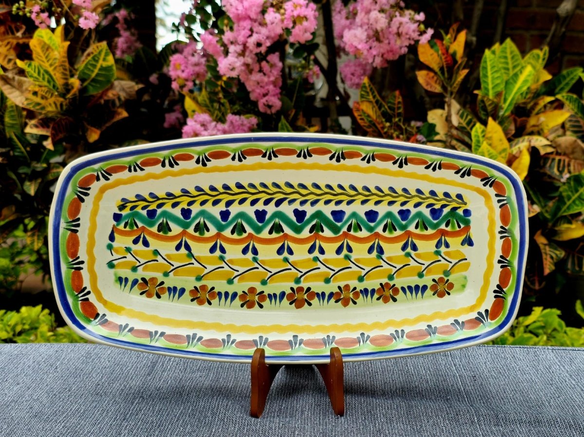 Tray Mini Rectangular Platter 14.6 X 7.1 in - Happy BordersTrayGorky Gonzalez Store240814 - 02