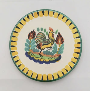 Rooster Bread Plate / Tapa Plate 6.3" D Yellow-Black Colors