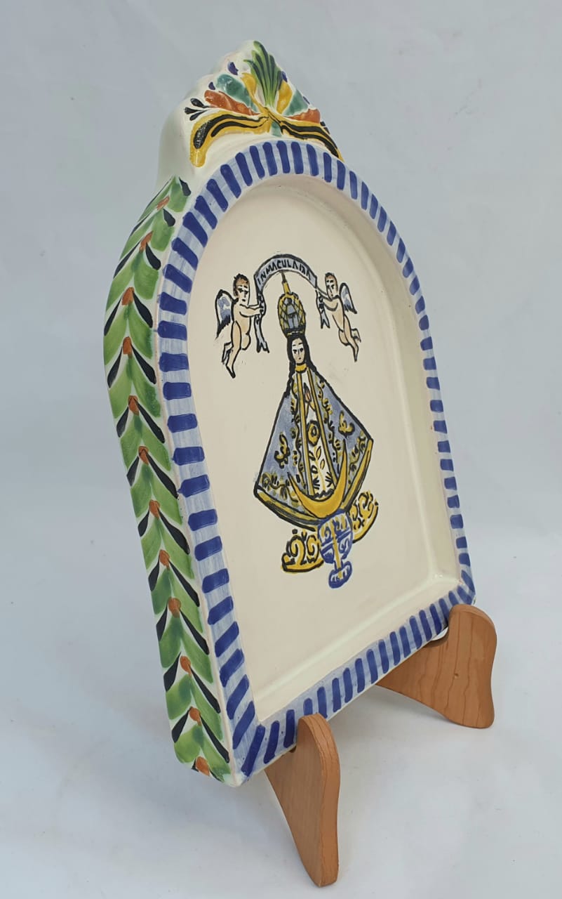 Lady of San Juan AltarPiece 8.9" H Blue-Yellow Colors
