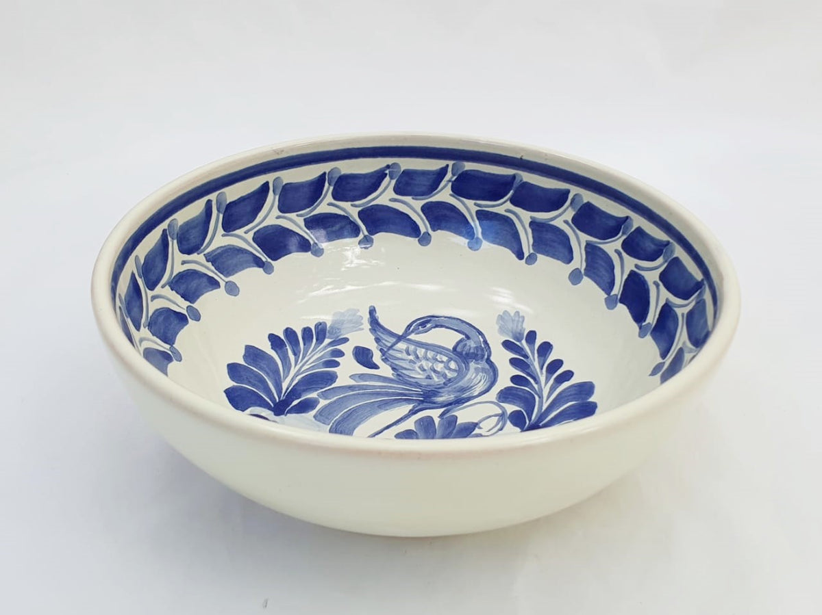 Heron Cereal/Soup Bowl 16.9 Oz Blue and White