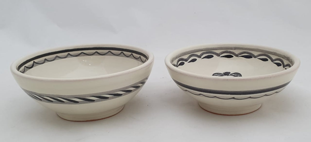 Catrina Small Bowl 4.9 in D Set of 2 pieces Black and White - C