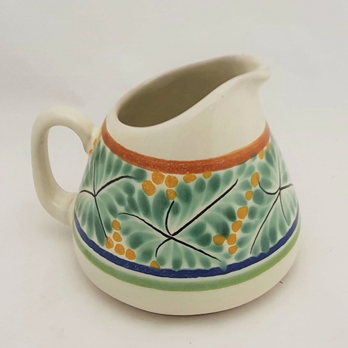 Creamer Pitcher 13.5 Oz Blue talavera foodsafe handpainted mexico