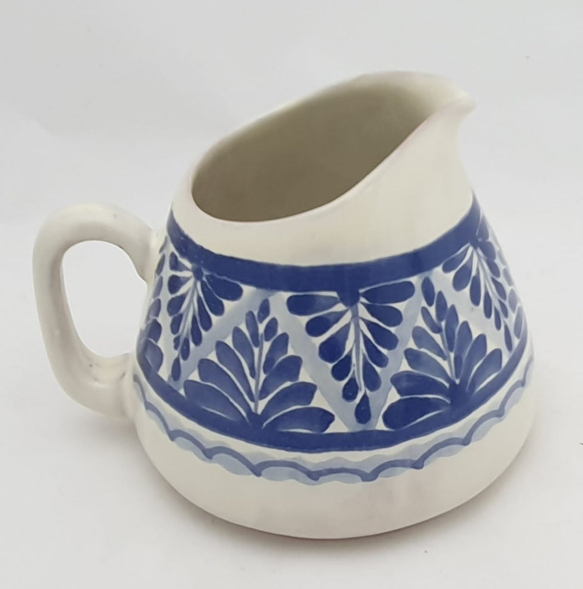 Creamer Pitcher 13.5 Oz Blue talavera foodsafe handpainted mexico