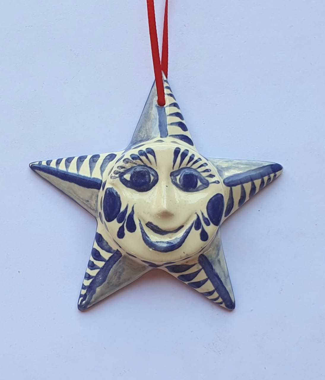 Ornament Star Blue and White