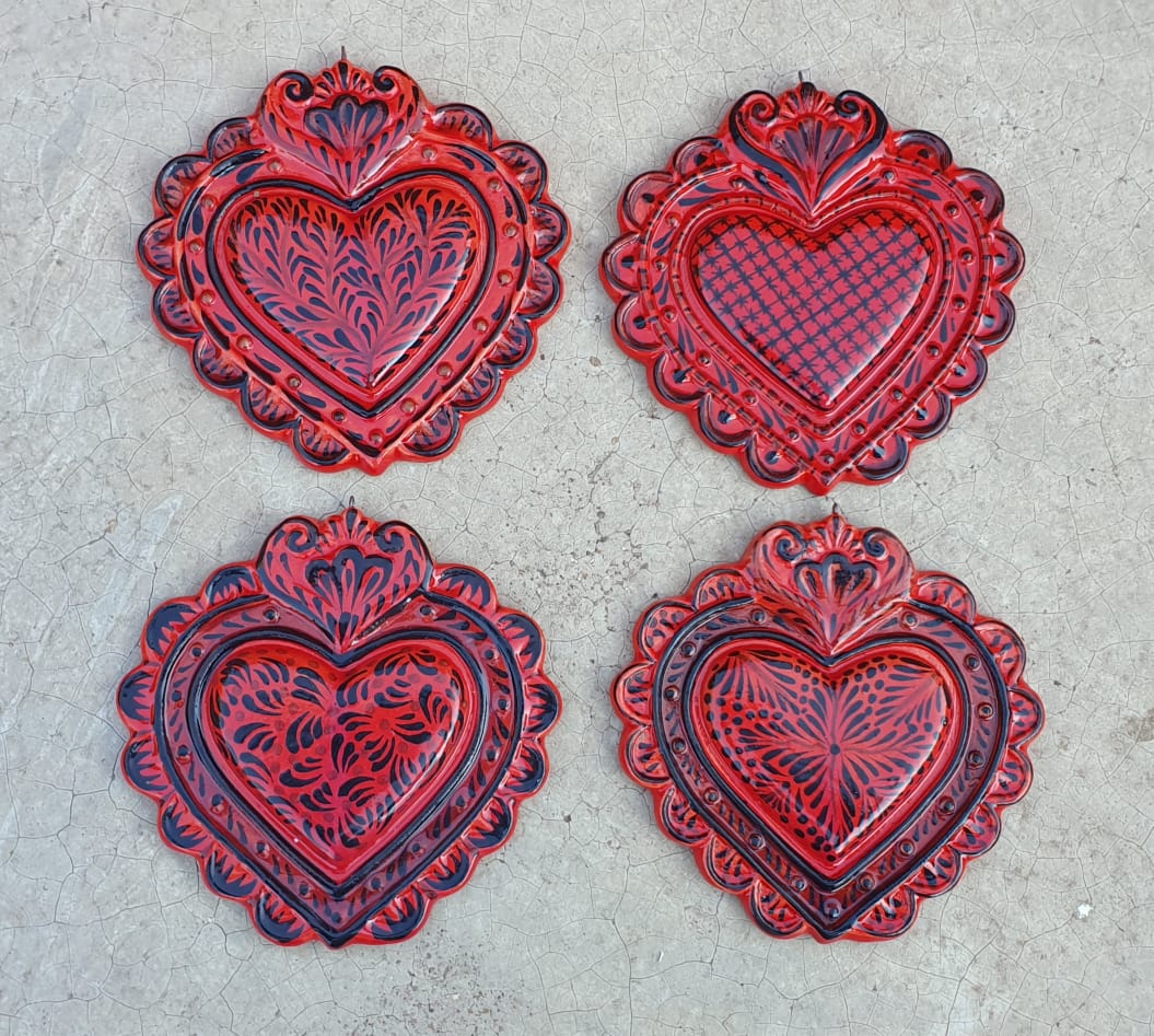 Adorno Love Heart 5*5" Set Colores Rojos (4 piezas)