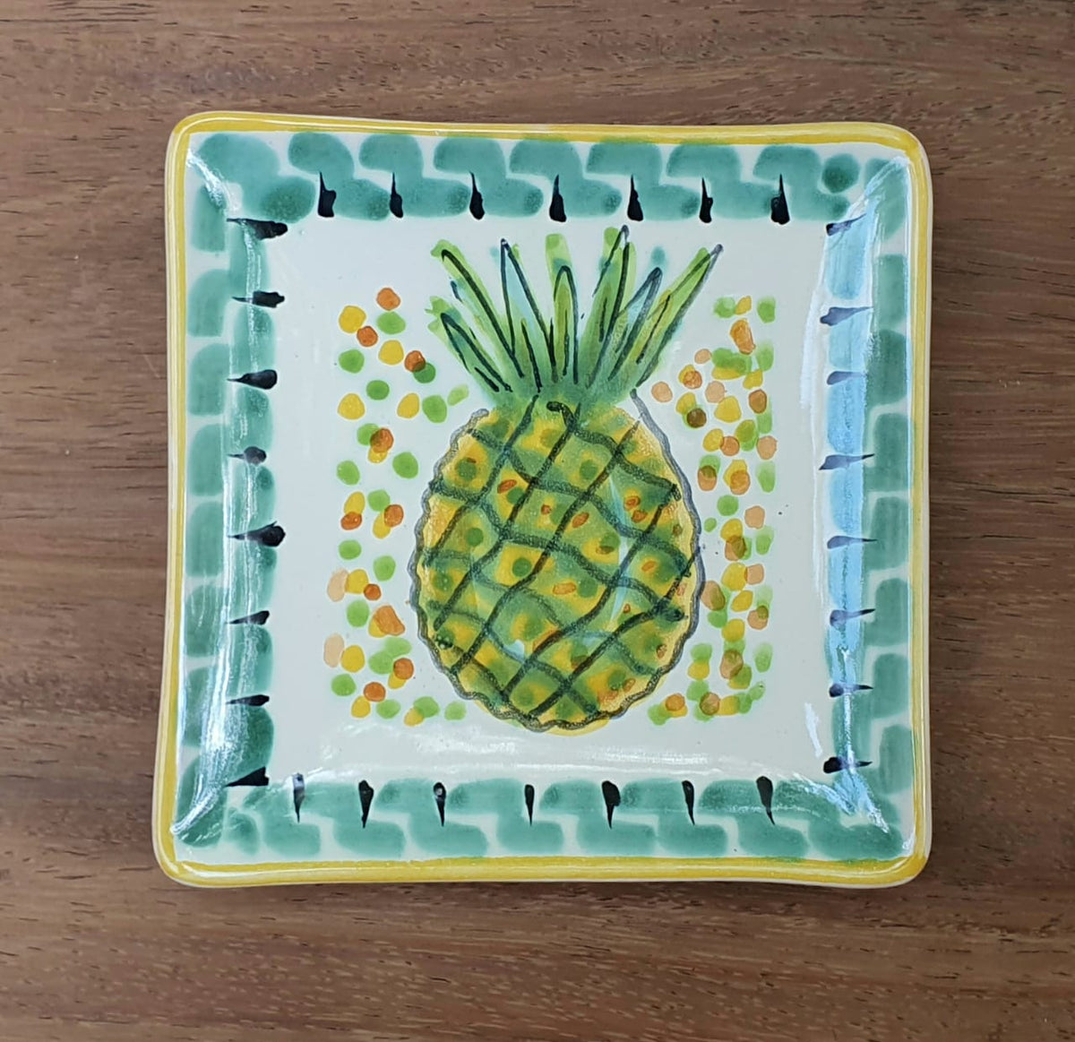 PineApple Bread Square Plate / Tapa Plate 5x5" Multi-colors