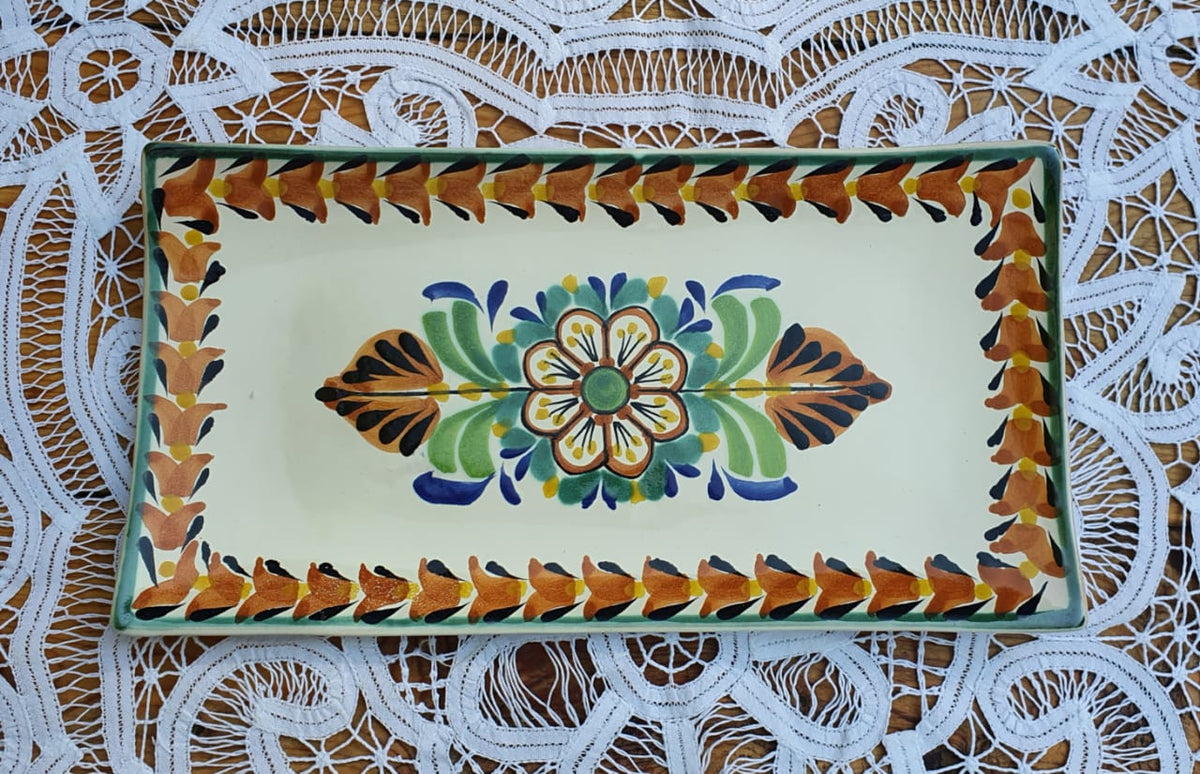 Plato/Bandeja Rectangular Flor Multicolores