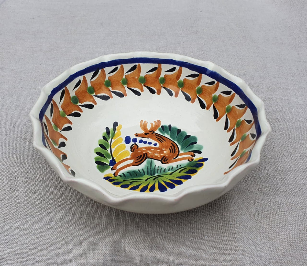 Tazón de sopa/cereales con diseño de ciervo, 16,9 onzas, multicolores