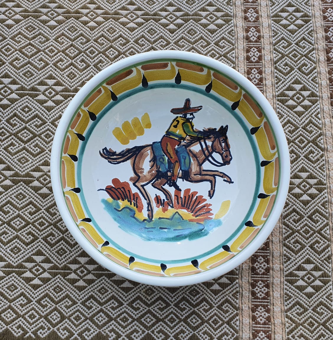 Tazón de sopa/cereal Cowboy 16.9 Oz Multicolores
