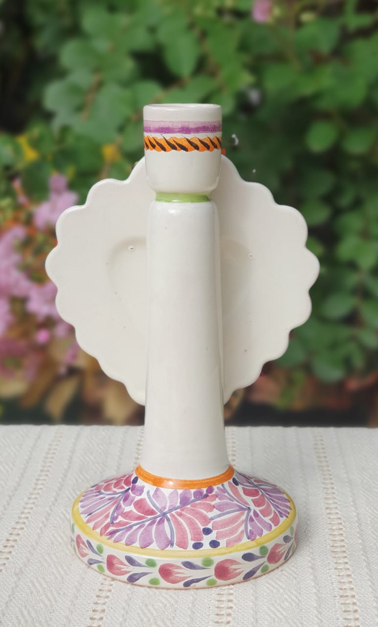 Love Heart Candle holder 7.7" H Purple Colors