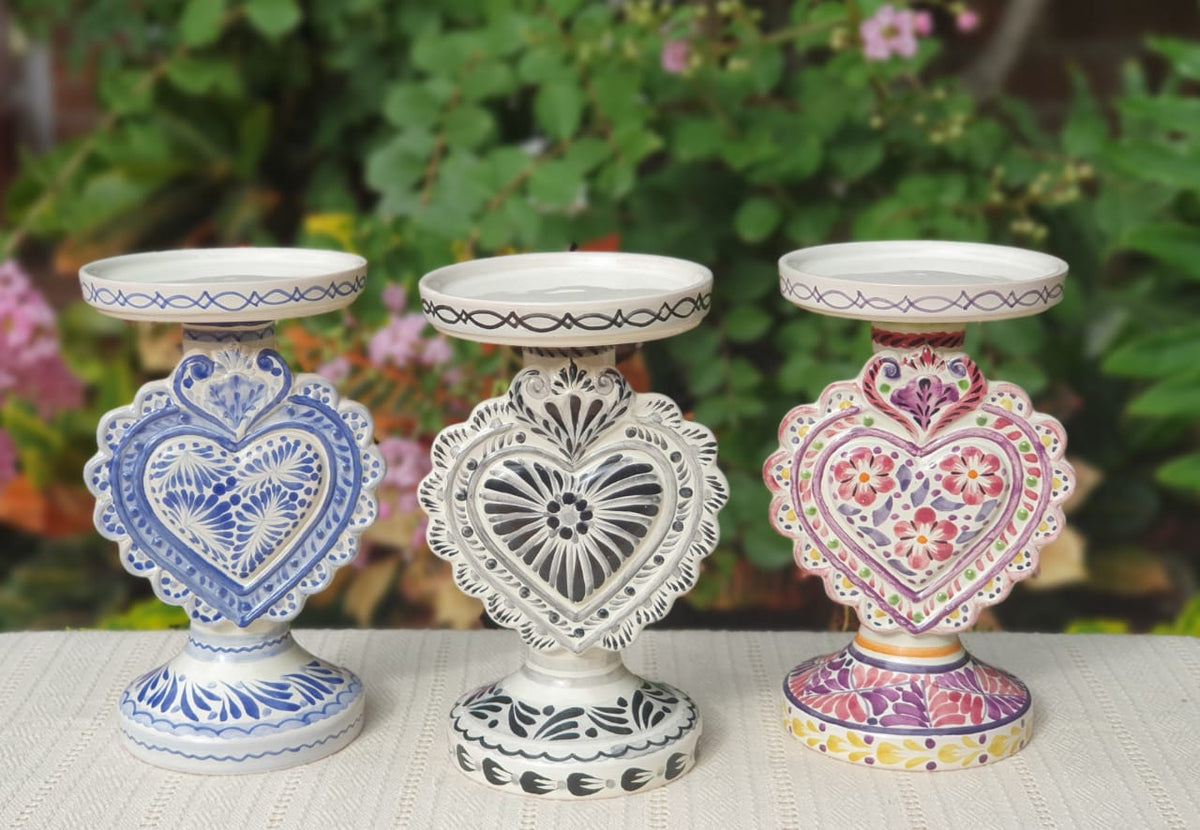 Love Heart 4.5" Portavelas 7.7" Set (3 piezas) Multicolores