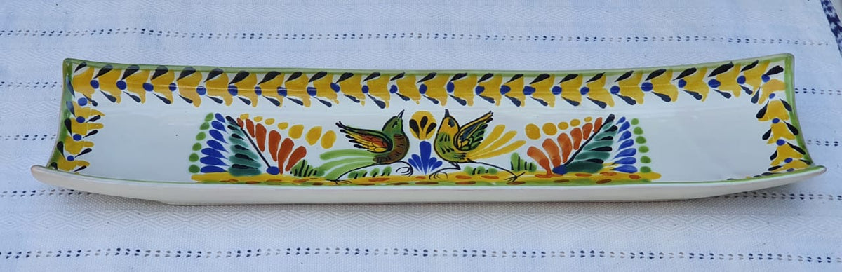 Love Birds Canoe Snack Dish 17.7 in L MultiColors - A