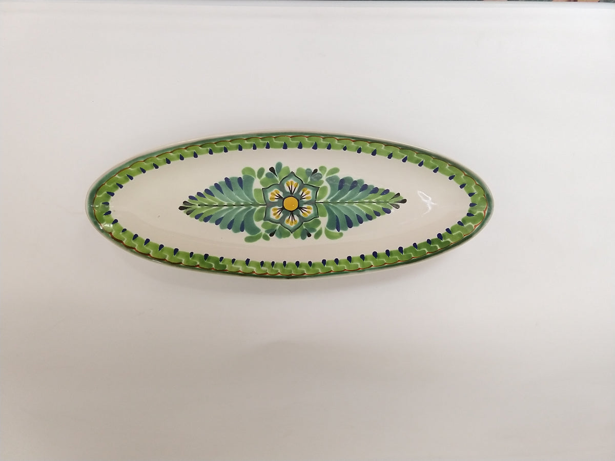 Flower Rectangular and Oval Snack Plates Set(2 pieces) MultiColors