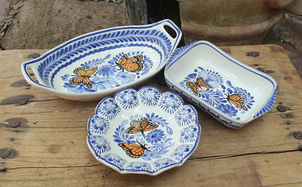 Butterfly Set of 3 Pieces Blue and White