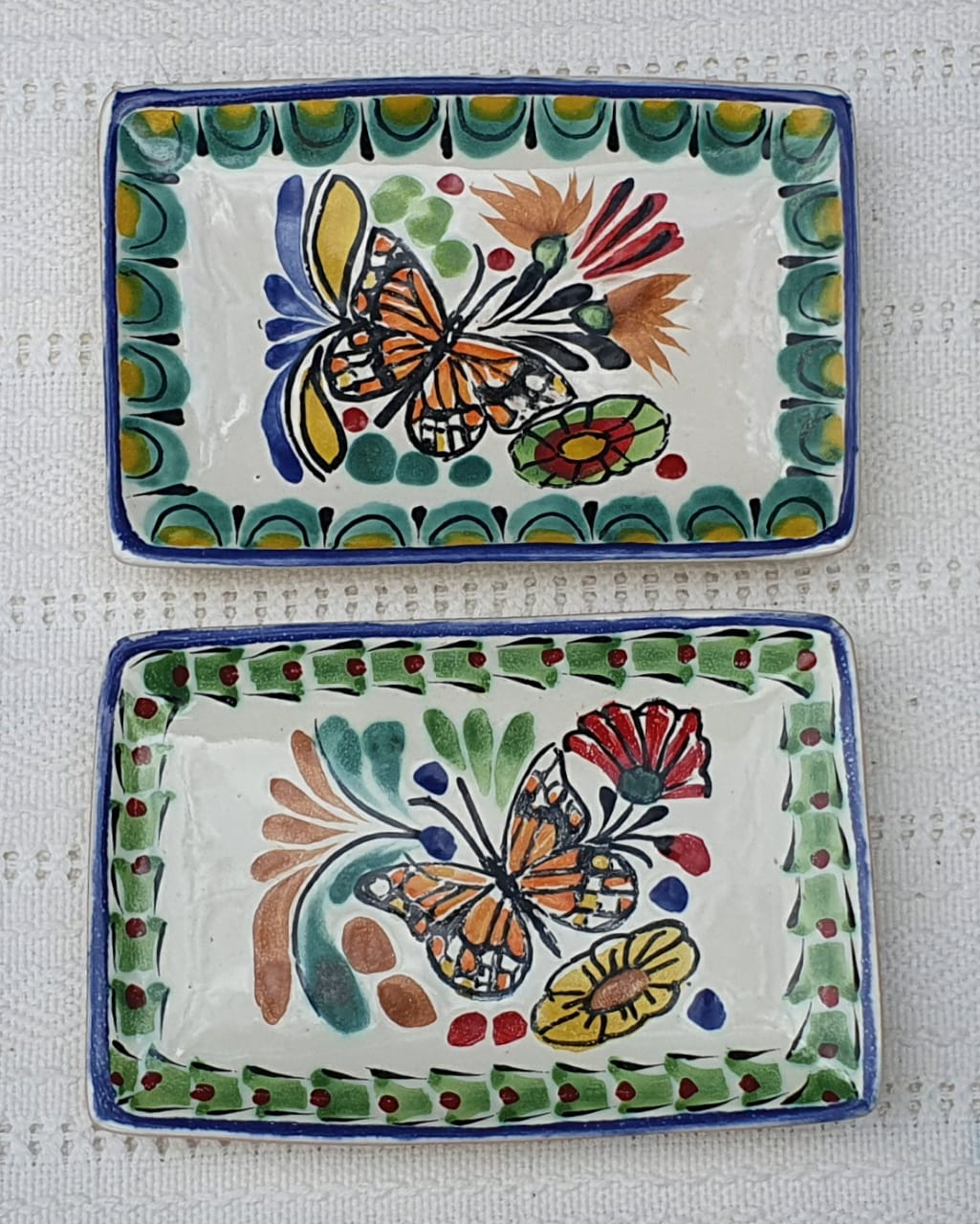 Monarch Butterfly Mini Rectangular Tray 3.9 X 5.5" Set of 2(Pieces) Multicolors