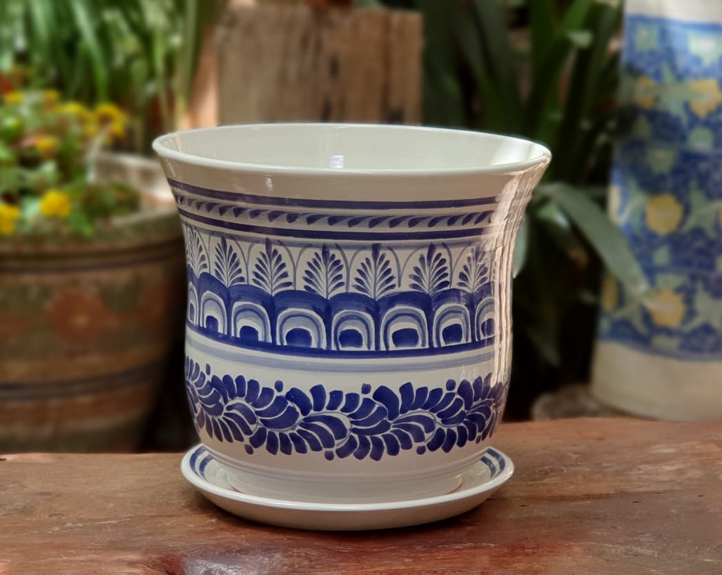 oriental planter pots Mexican Flower Pots Bell Multi-colors Garden Pots Ceramic Handmade Hand painted Medium