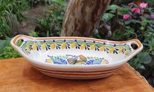 Rooster Oval Bowl with handles / Serving Piece MultiColors