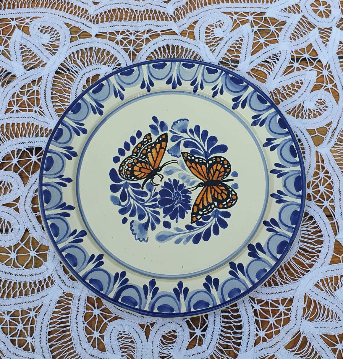 Monarch Butterfly Plate Blue Colors