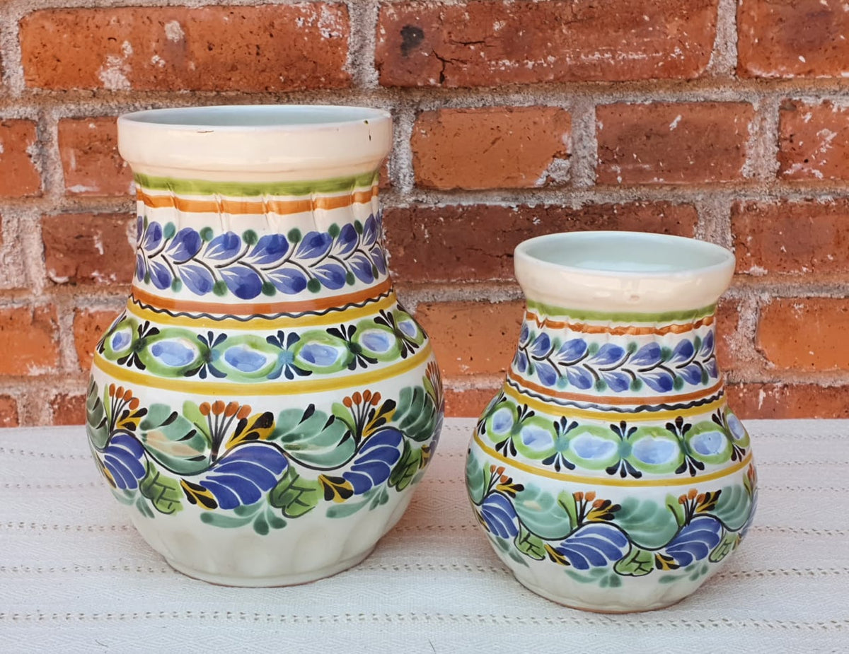Ribbed Flower Vase Set of 2 MultiColors