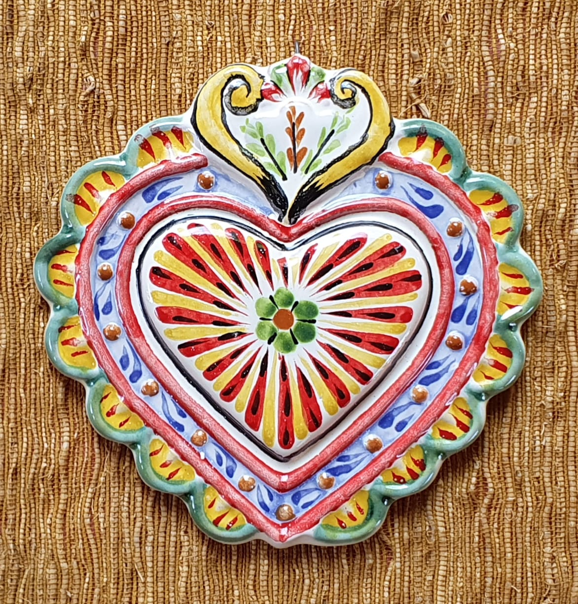 Ornament Love Heart 5*5" Flat MultiColors