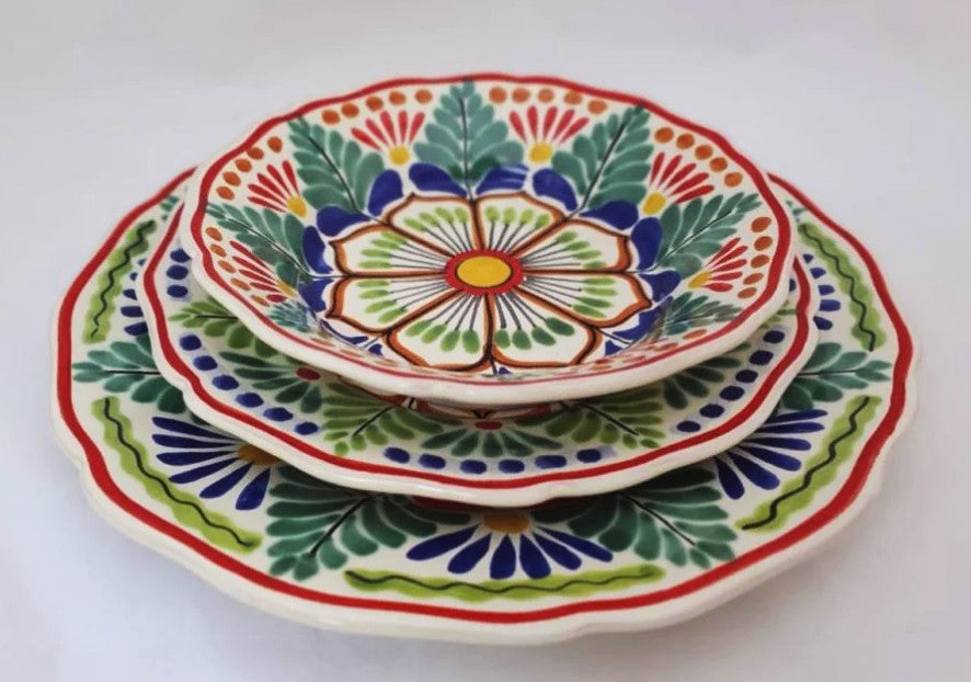 Flower Shape Dish Set (3 Pieces) MultiColors (One Service)