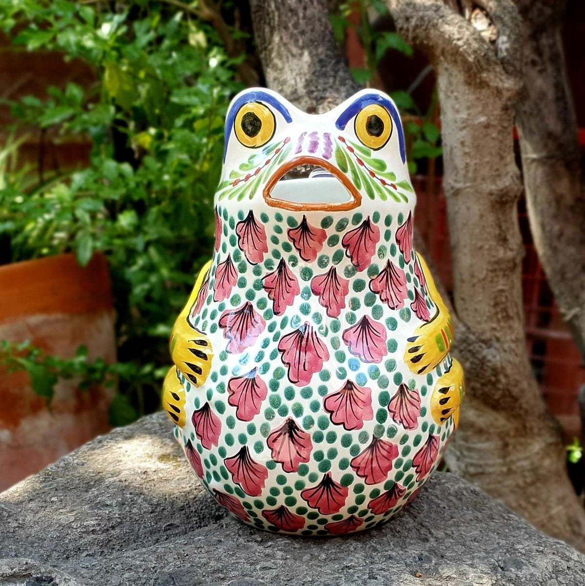 Mexican Ceramics Frog Large Pitcher 50 Oz Mayolica Ceramic Mexico