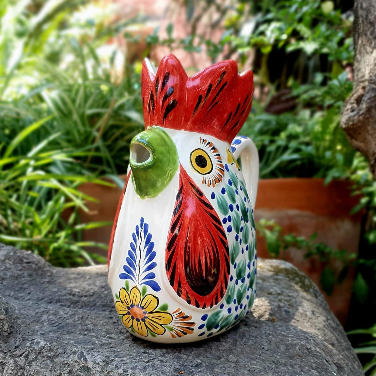 Rooster Water Pitcher 10" Height 54 Oz MultiColors - A