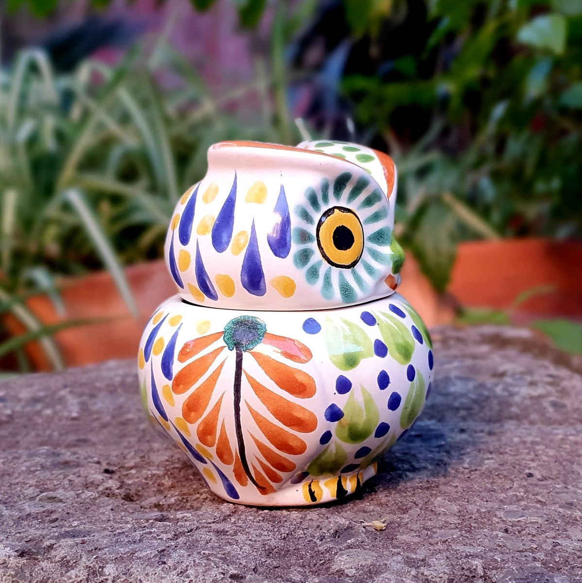 Owl Sugar handmade Multicolors Mayolica Ceramics handmade – Gorky