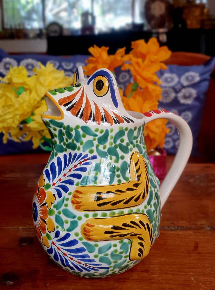 Mexican Water Frog Pitcher 50 Oz Multicolors ceramic hand made Mexico –  Gorky Gonzalez Store