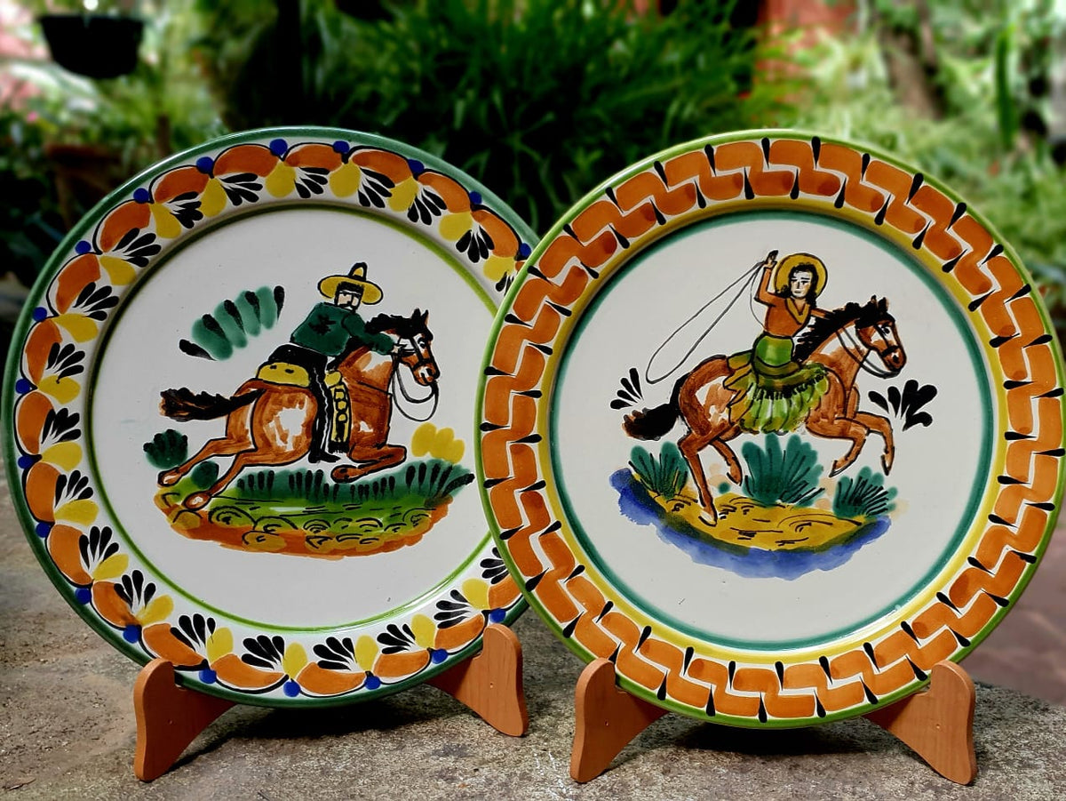 Juegos de platos de vaquero y vaquera de 2 piezas Multicolores