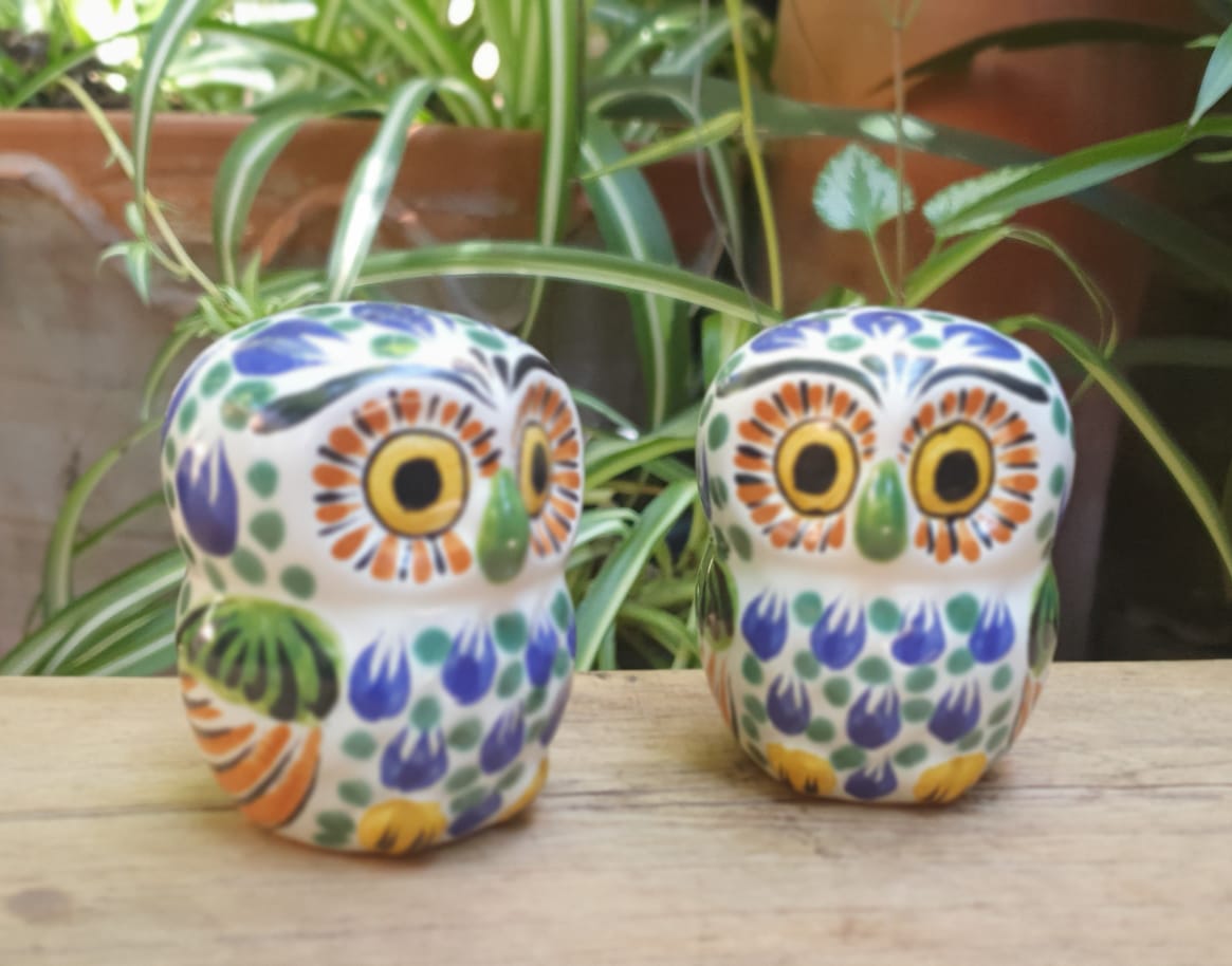 Owl Round Salt and Pepper Shaker Set Multi-colors