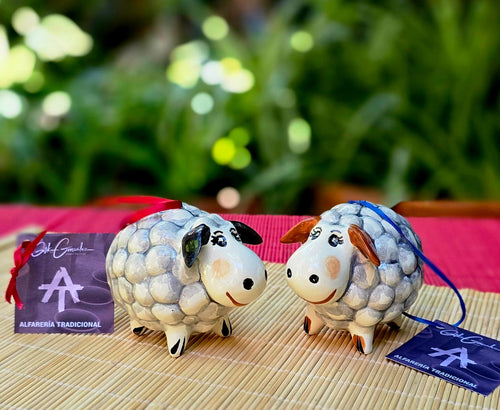 Ornament Sheep 3D Figure Set of 2 - MultiColors